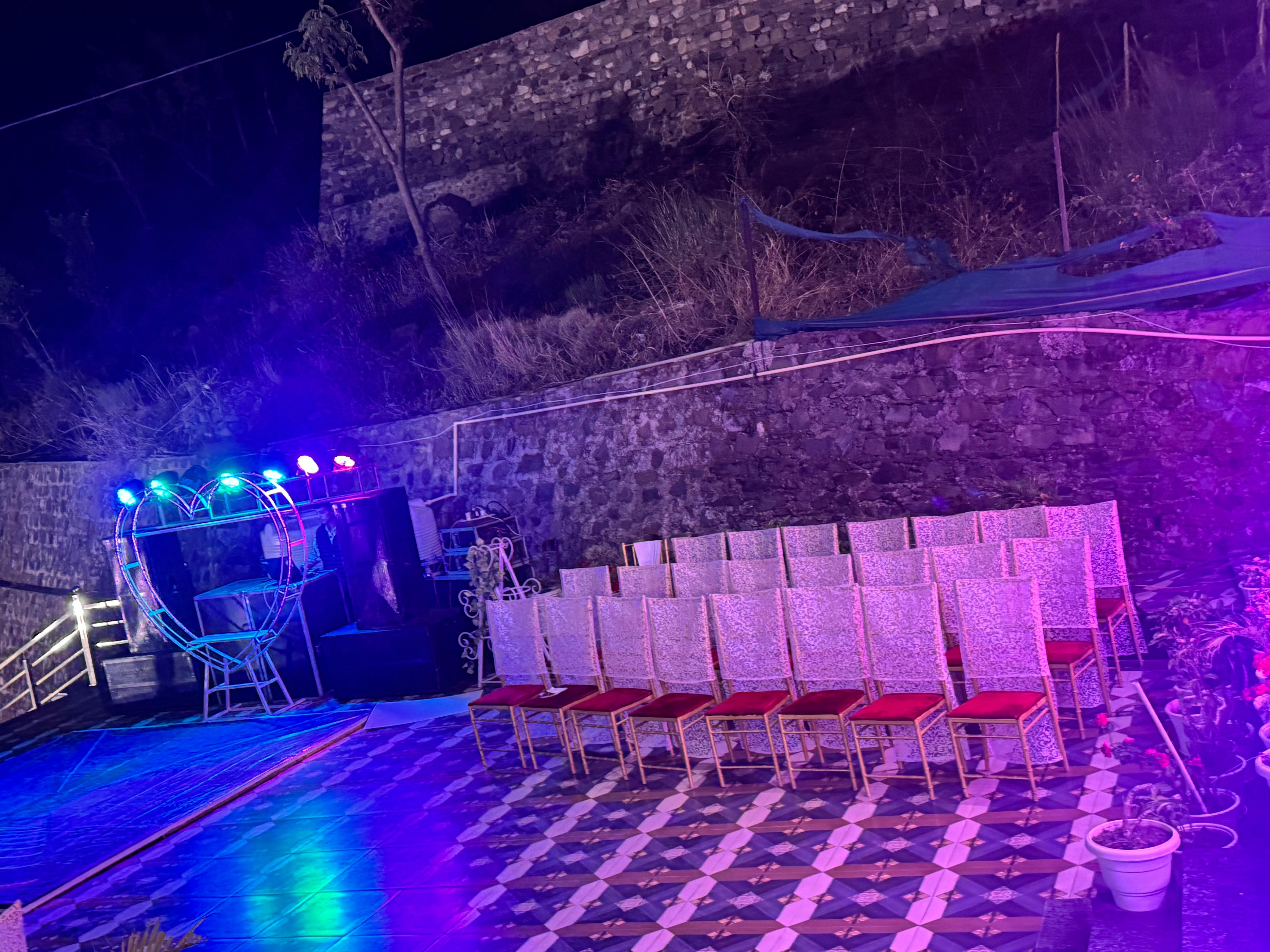 Evening event outdoor setup